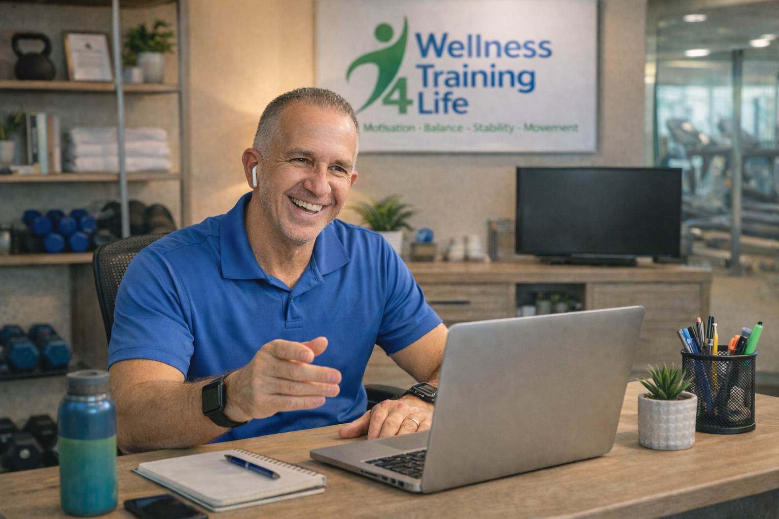 Dany preparing for a free wellness discovery video call