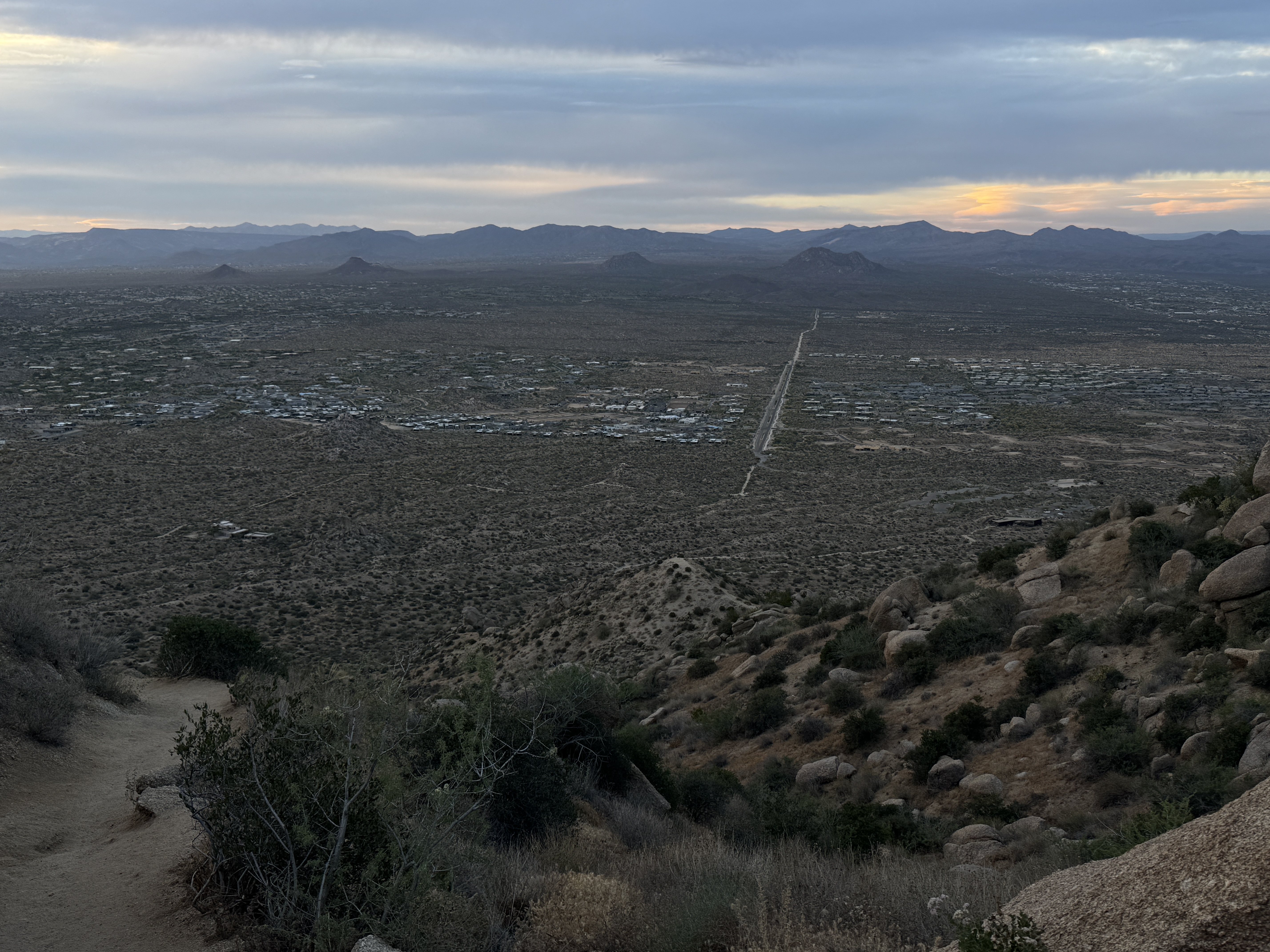 Looking north from the lower section of the Tom's Thumb trail in northeast Phoenix area
