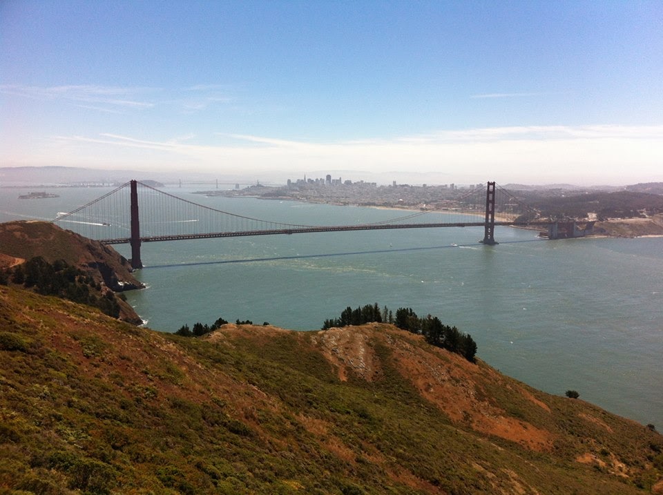 San Francisco and the Golden Gate Bridge View from the Marin Headlands looking southeast towards downtown San Francisco