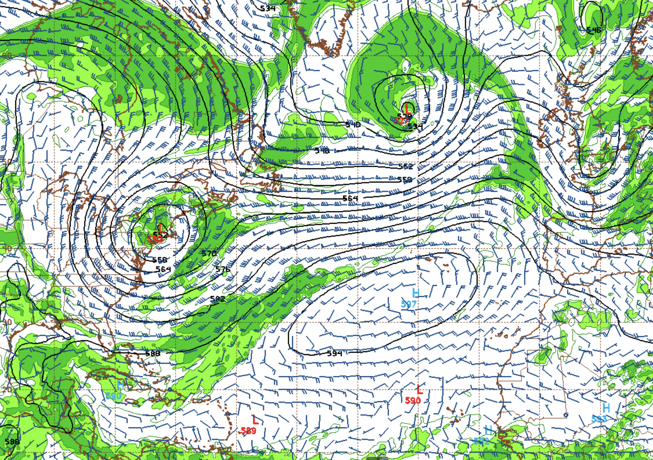 700mb RH weather model chart