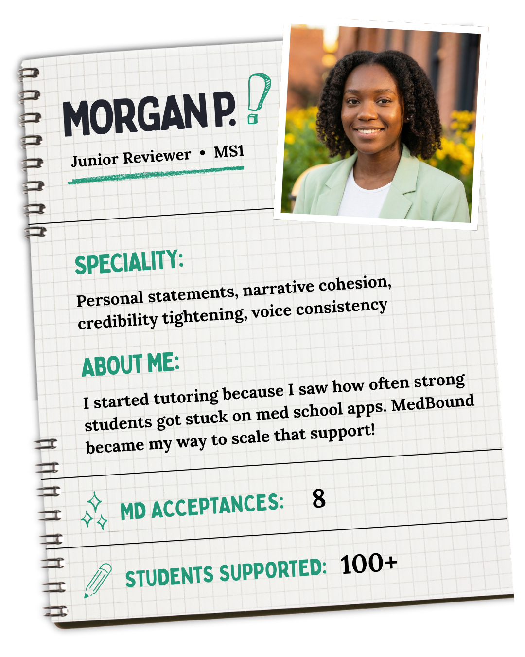 Morgan's tutor showcase (junior reviewer & MS1)