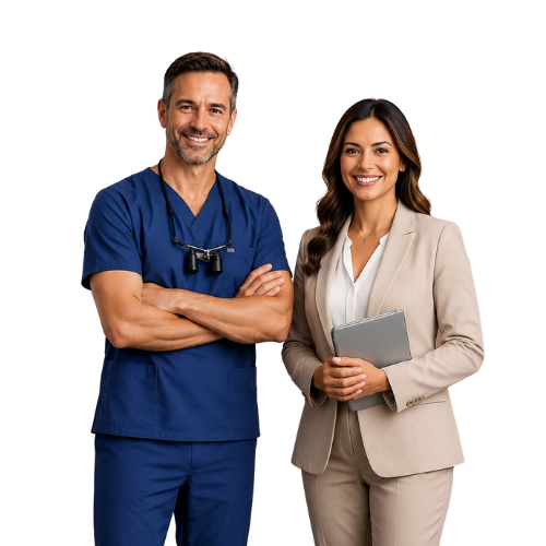 Dentist and practice manager