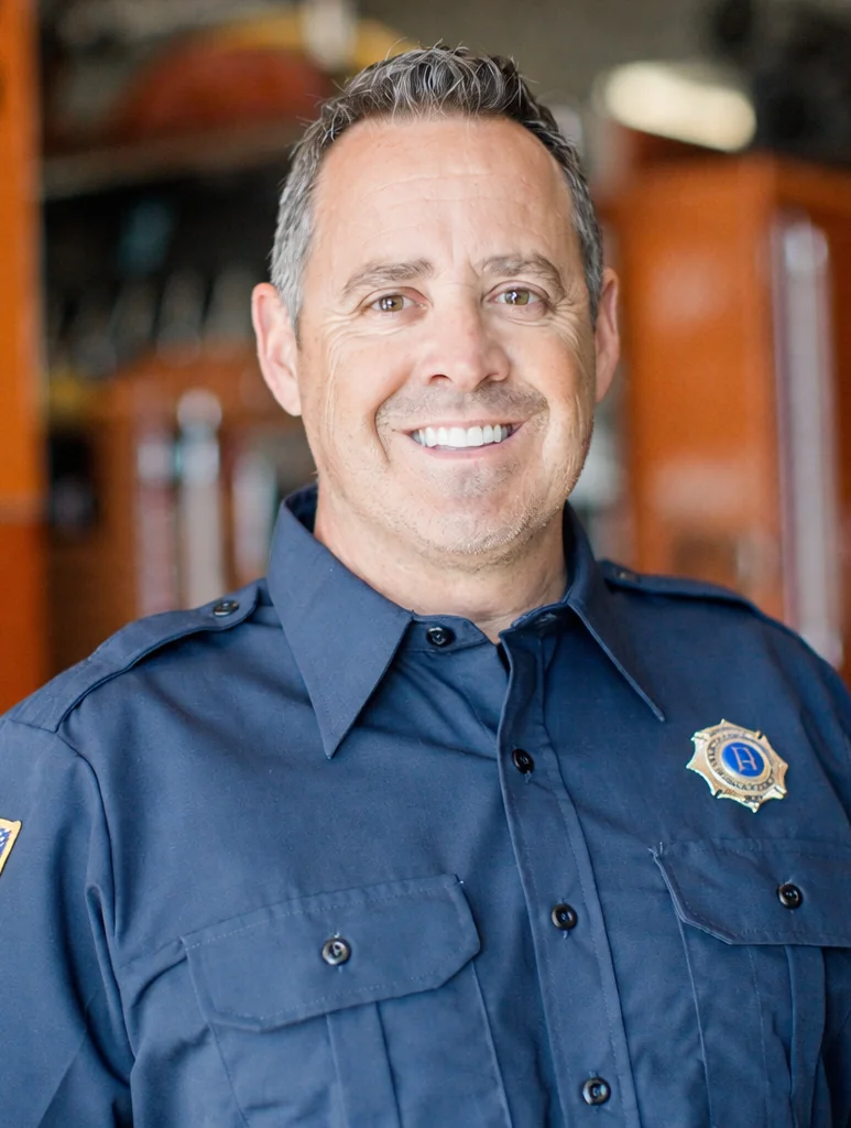 Rob Z Christensen in his fire-service uniform
