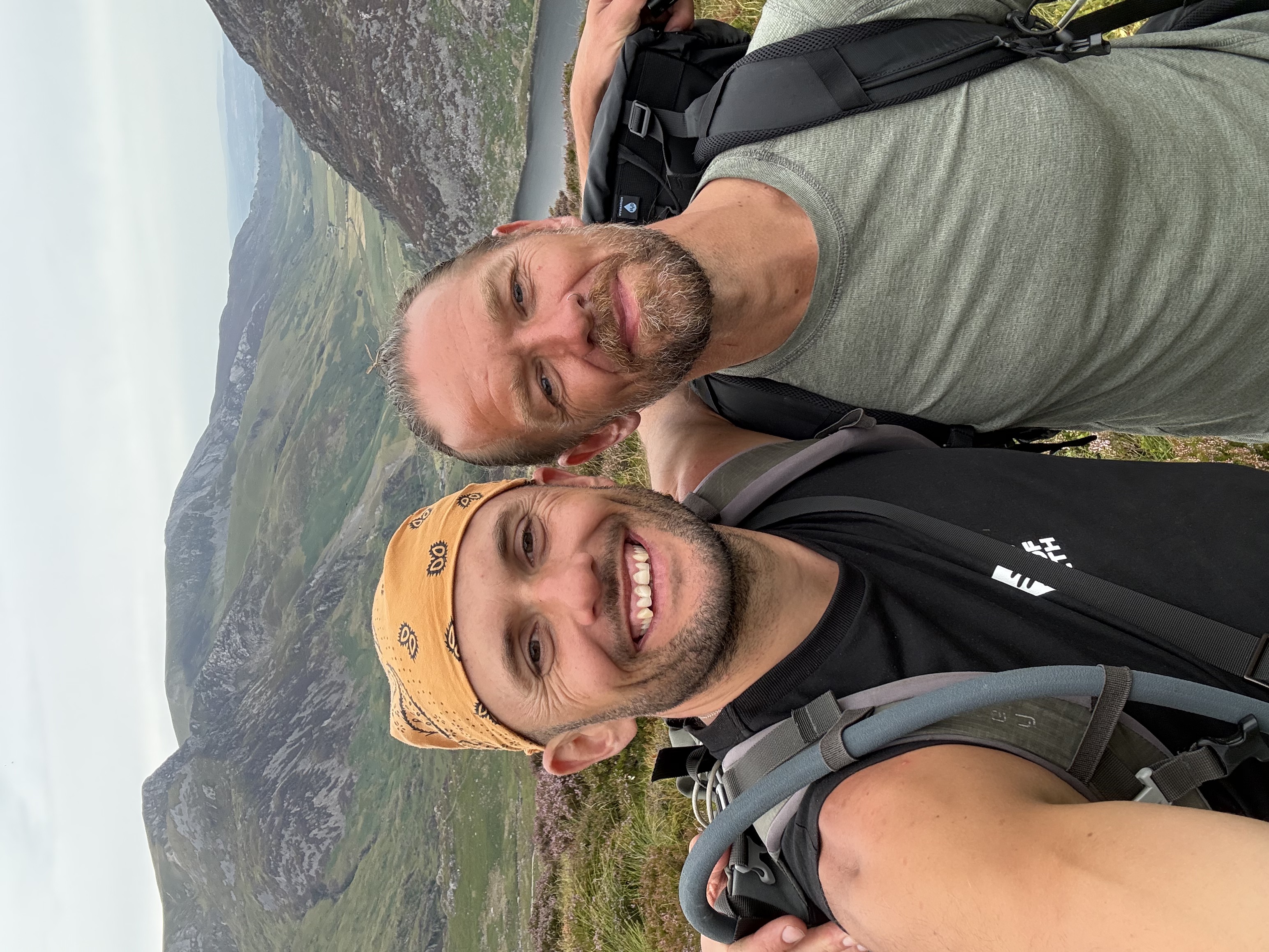 Chris Geisler and Vaughan Dagnell on a hike in Snowdonia