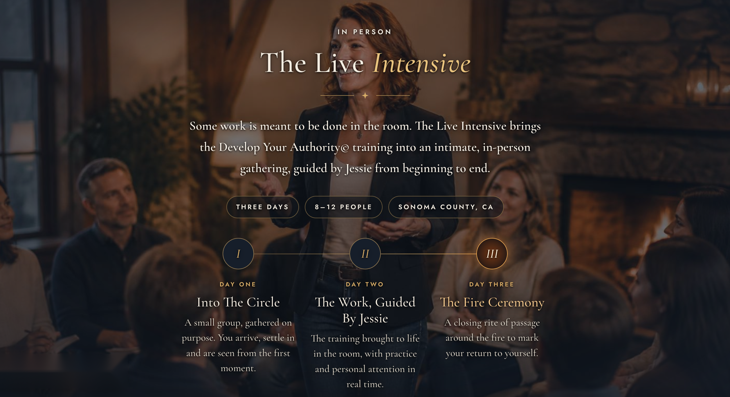 Develop Your Authority© Live Intensive — three days in Sonoma County, CA