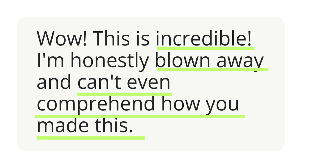 Client testimonial screenshot