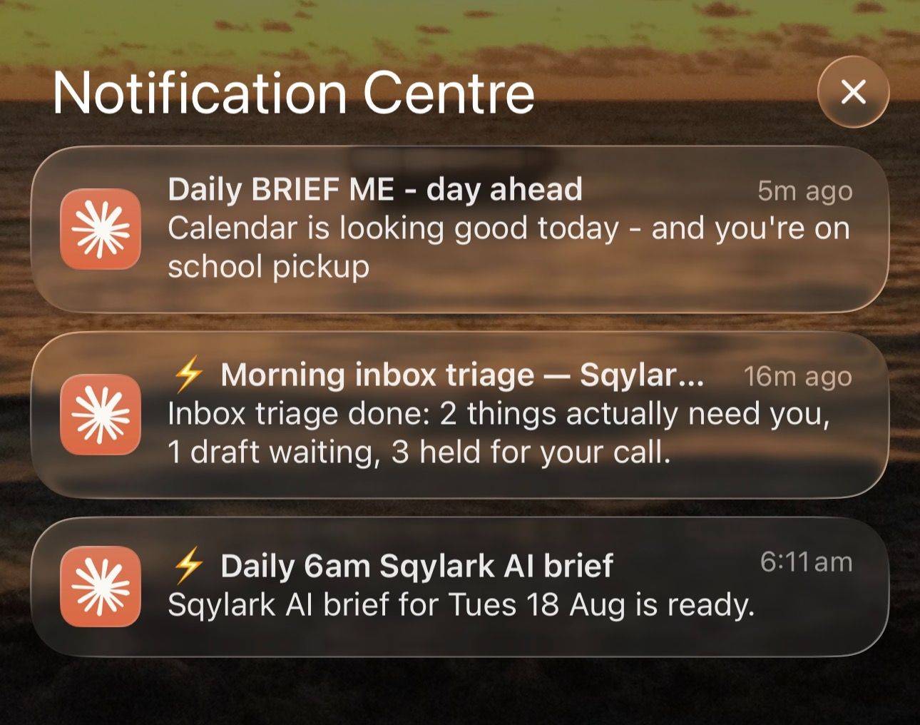 My phone: the office's work already done before I opened the laptop