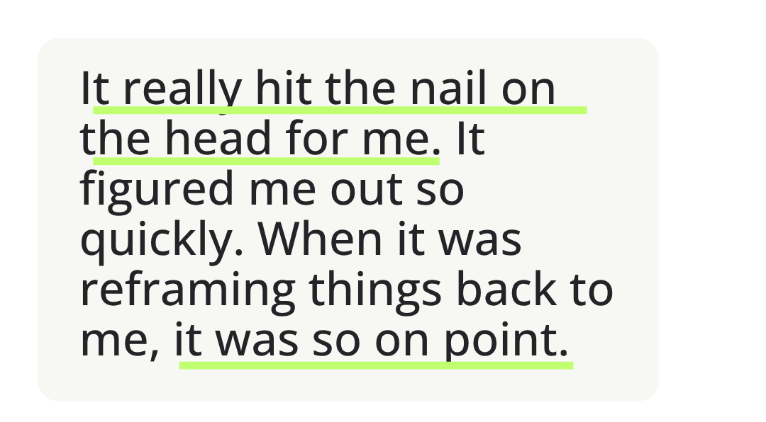 Client testimonial screenshot