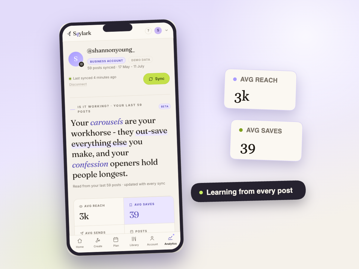 Instagram analytics and the learning loop