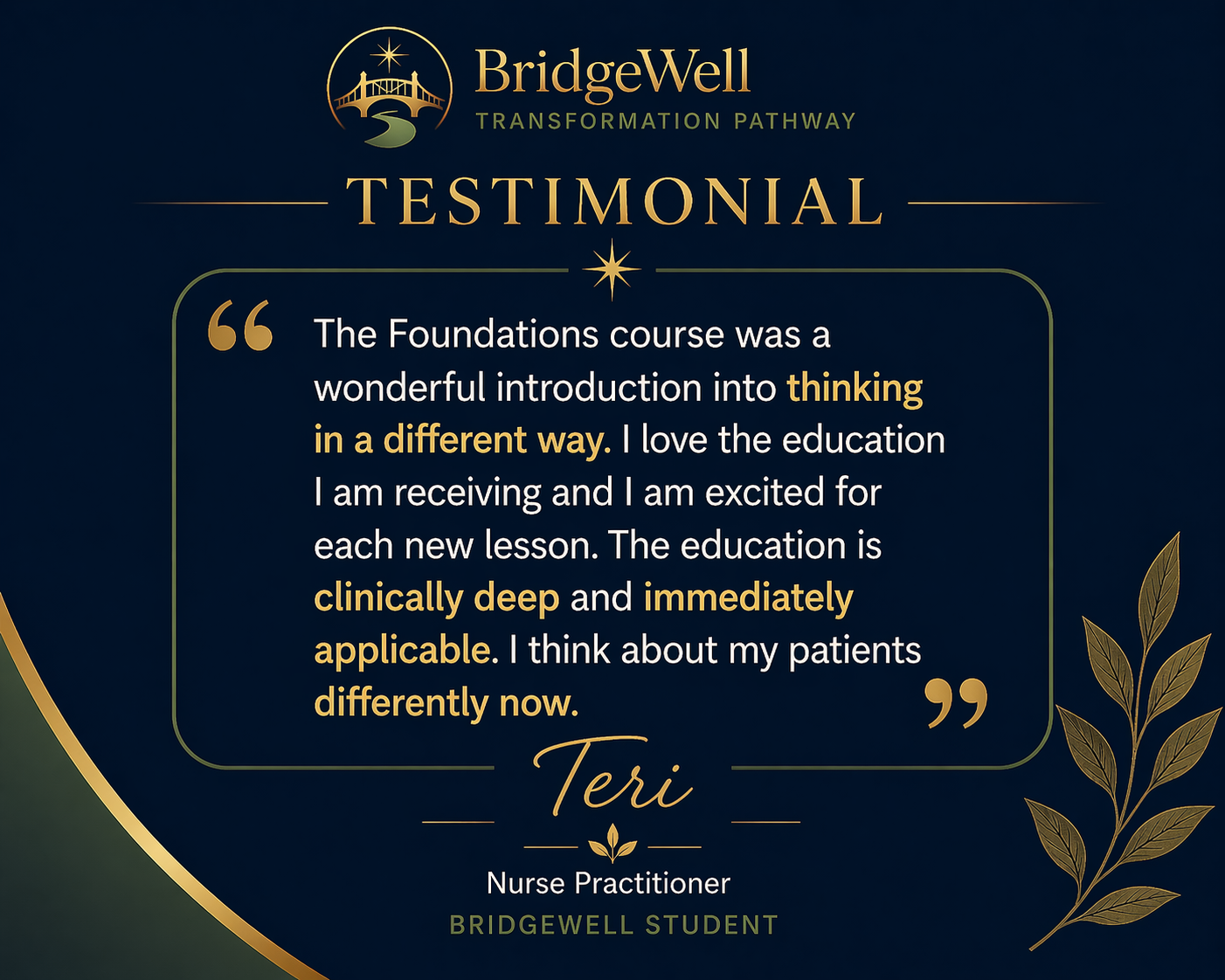 Teri testimonial