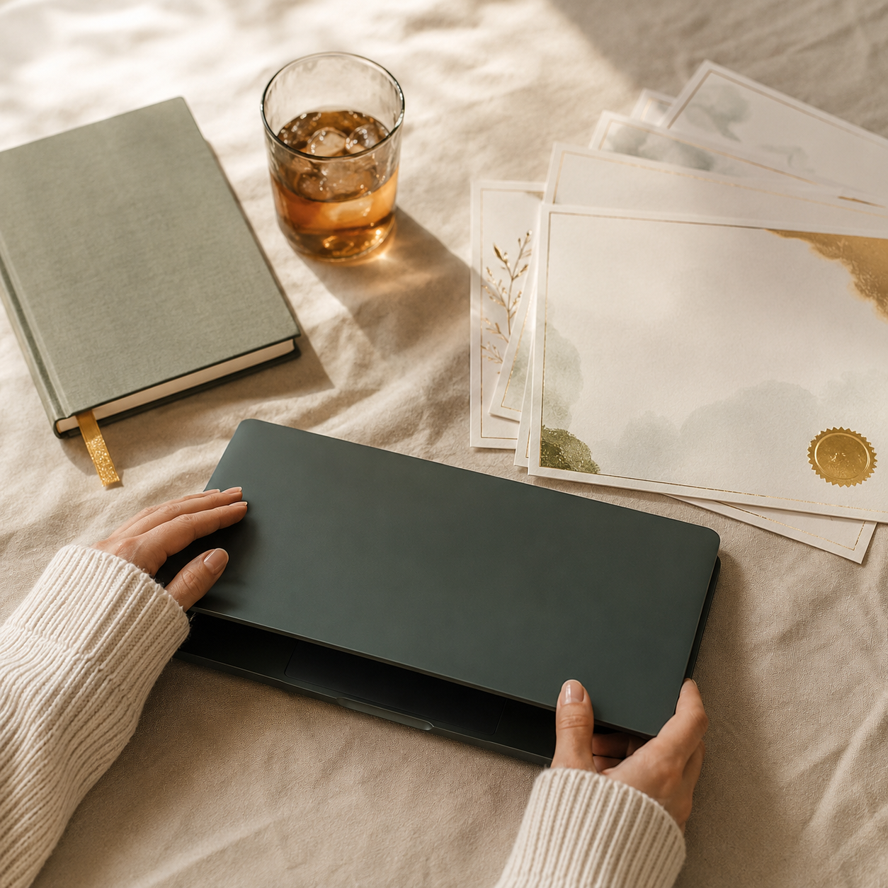 Provider reviewing client information at a desk