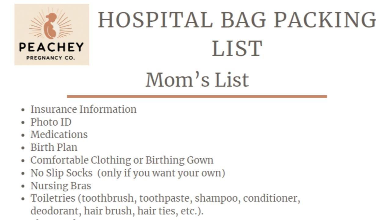 What to pack in your hospital bag for birth? A list for Mom, Partner, and Baby