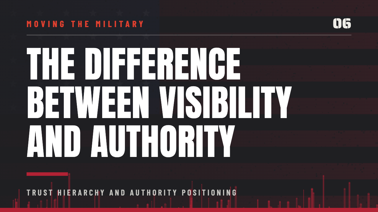 Moving The Military blog graphic: The Difference Between Visibility and Authority