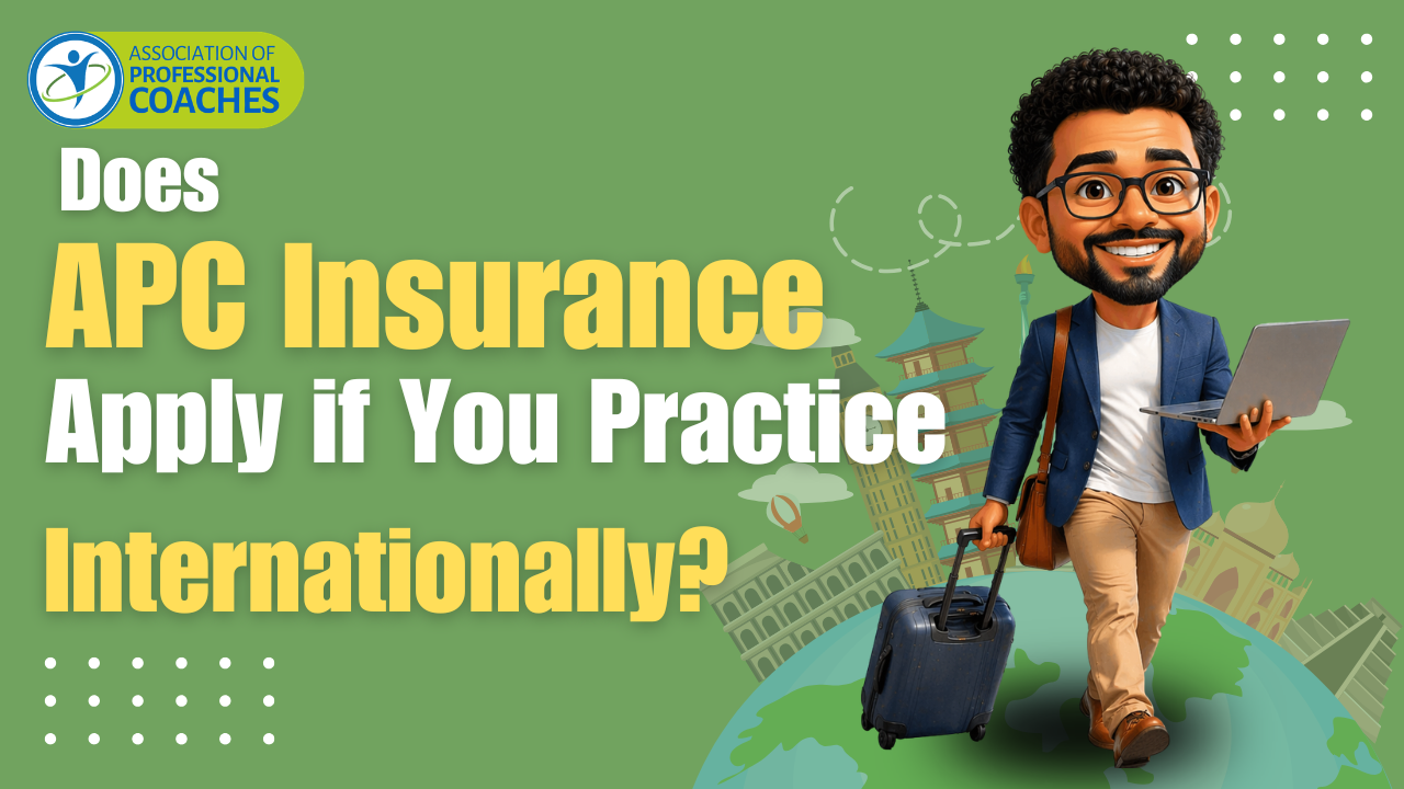 Professional coach working online with international clients and reviewing coach liability insurance coverage