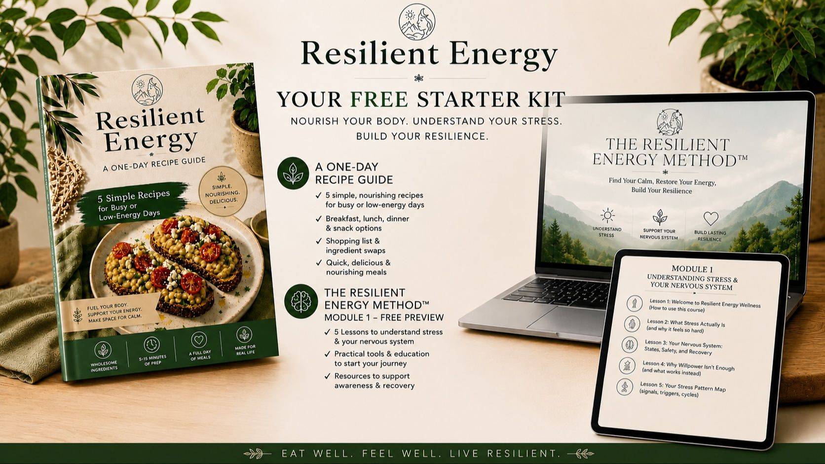 The Resilient Energy Cookbook – 42 Healthy Recipes, Meals, Snacks & Herbal Teas