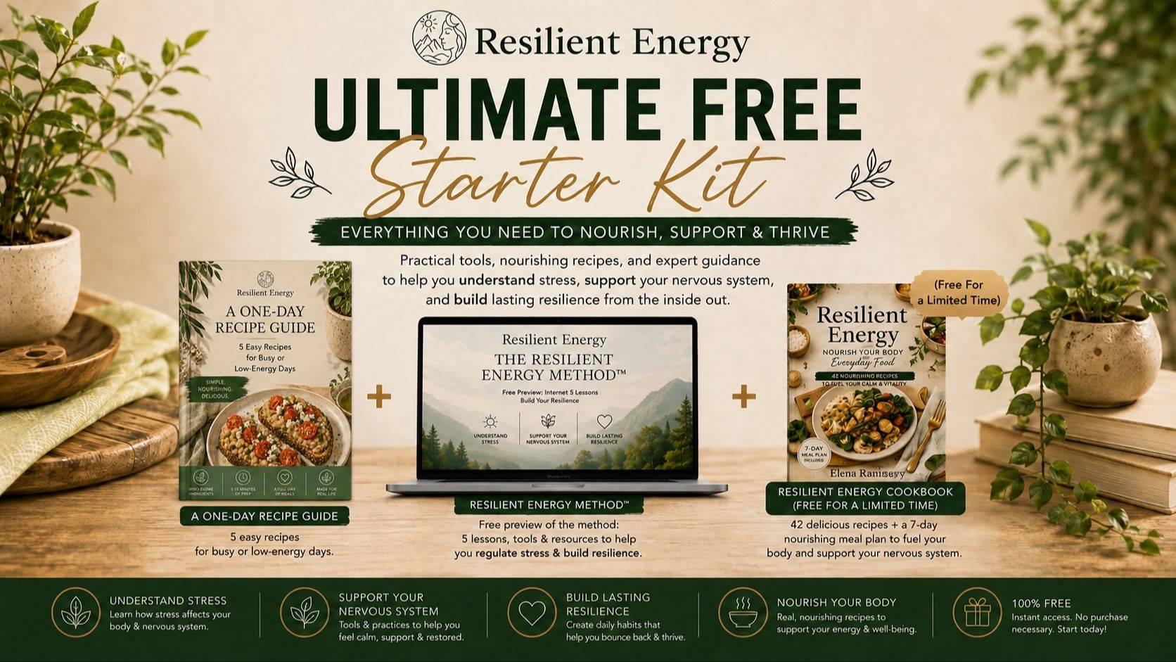 The Resilient Energy Cookbook – 42 Healthy Recipes, Meals, Snacks & Herbal Teas