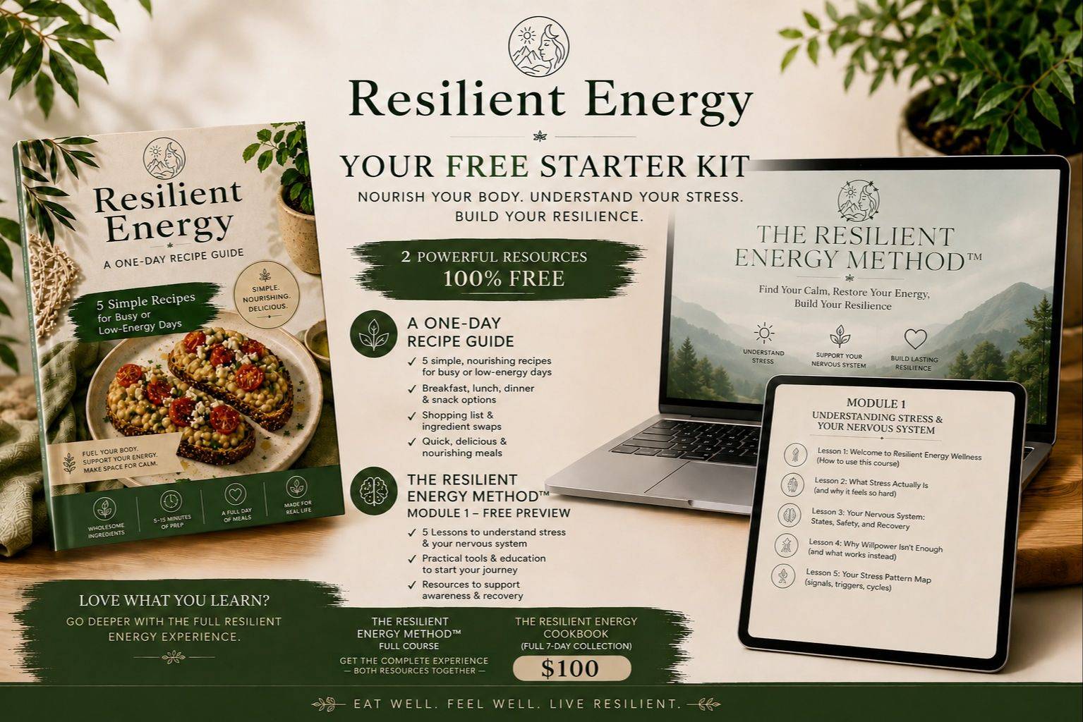 The Resilient Energy Cookbook – 42 Healthy Recipes, Meals, Snacks & Herbal Teas
