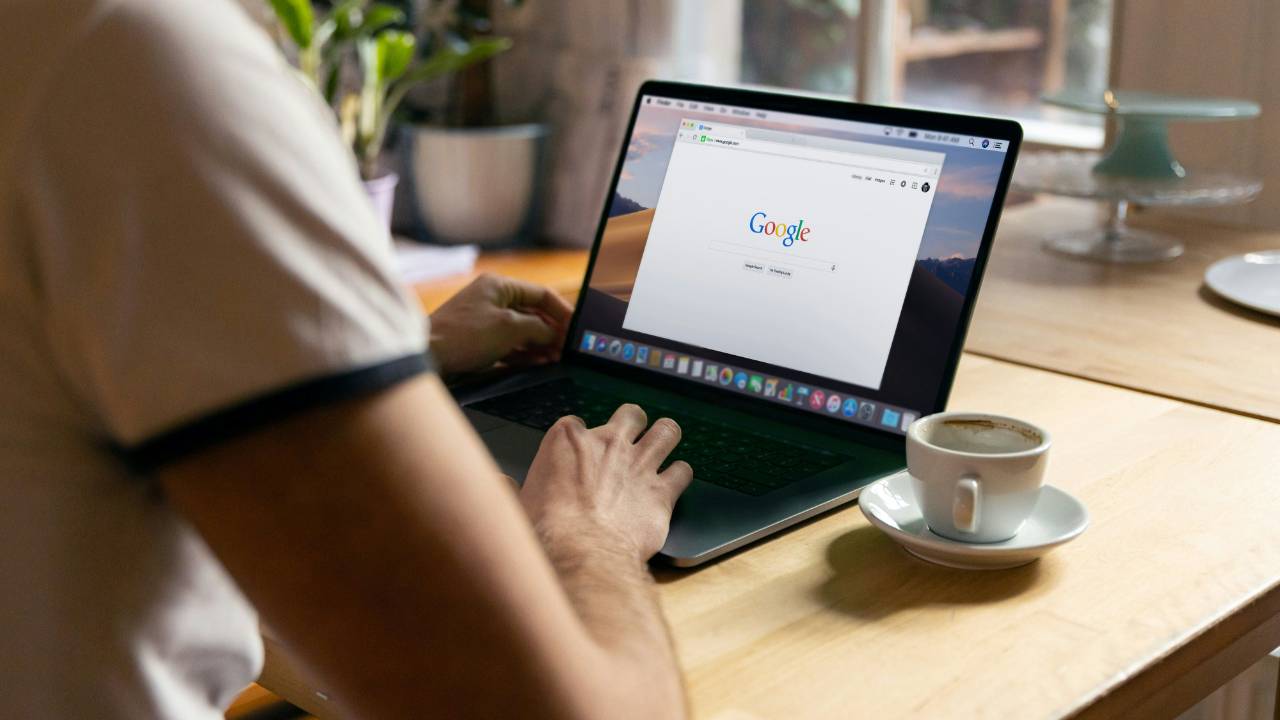 person using Google