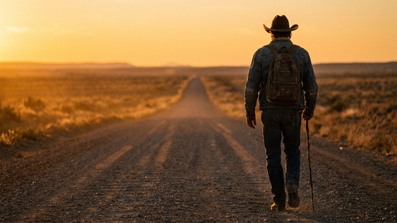 A rugged open road at sunrise, symbolizing a man's disciplined reset