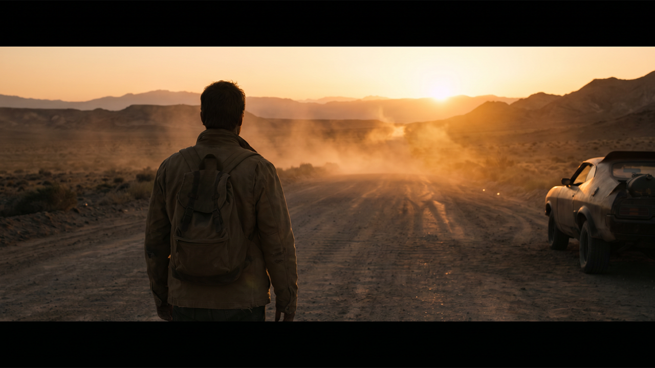 Man standing on an open road at dawn, representing order, discipline, and the Rule of Life
