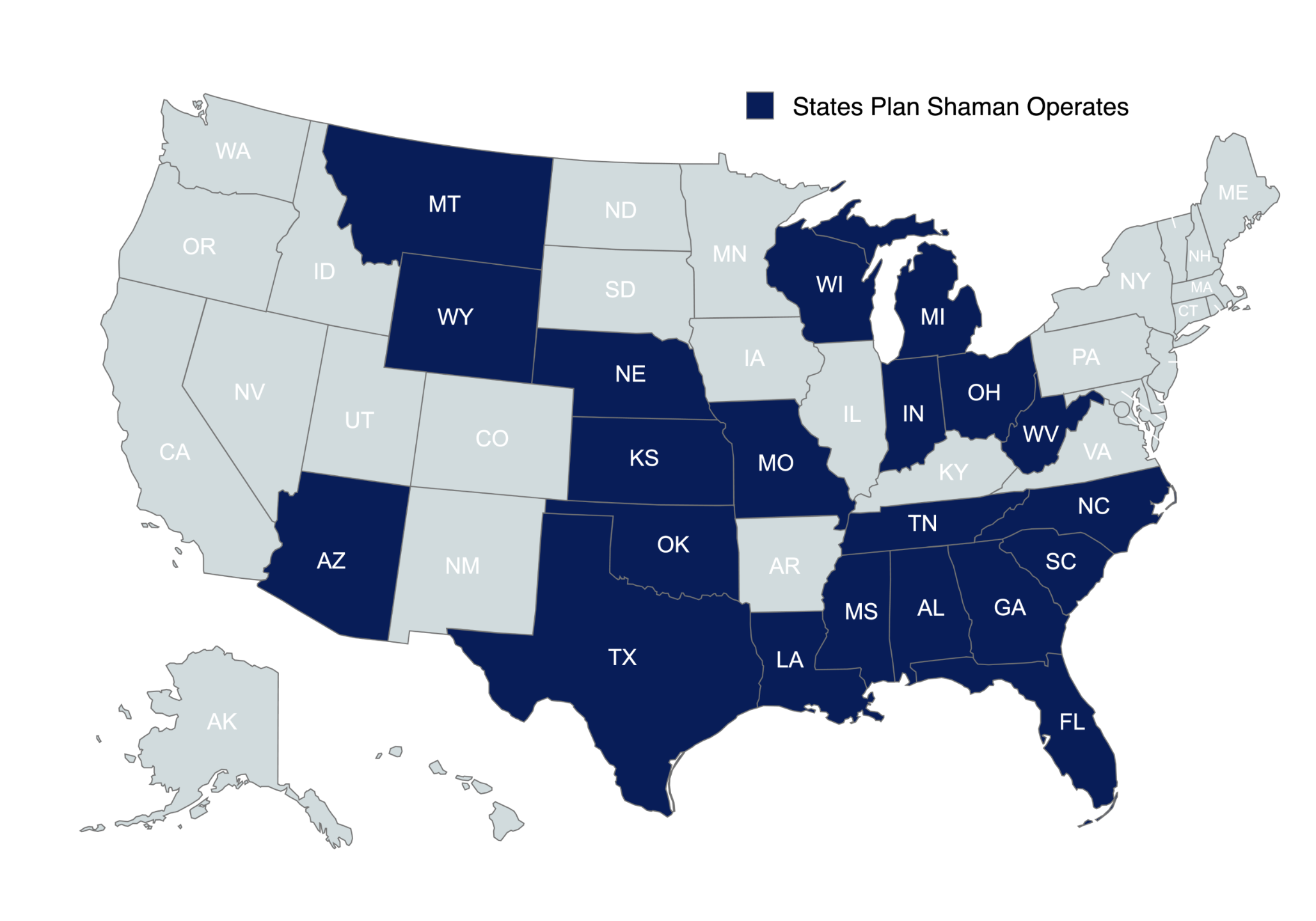PlanShaman Available States / Applicable States