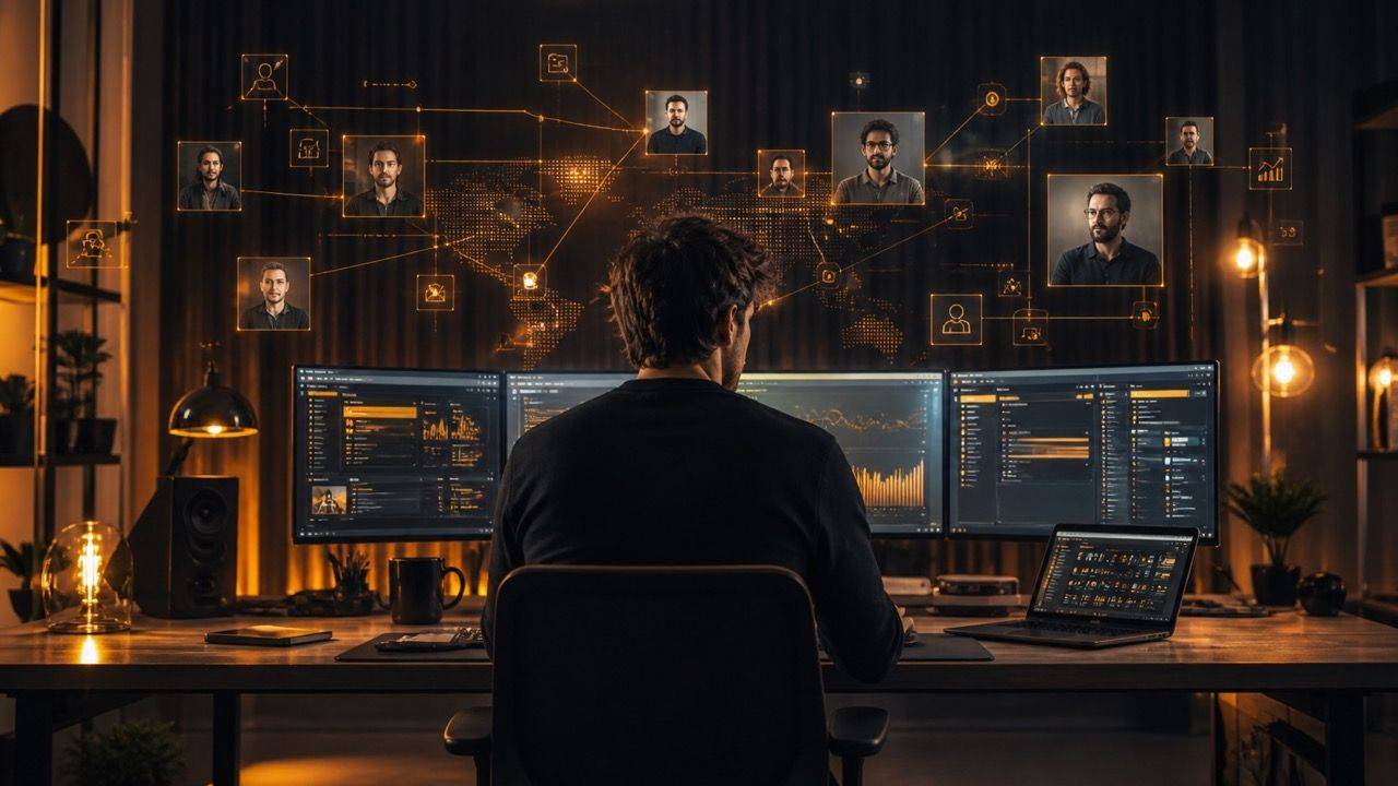 One-person company operator combining AI workflows and lean collaboration