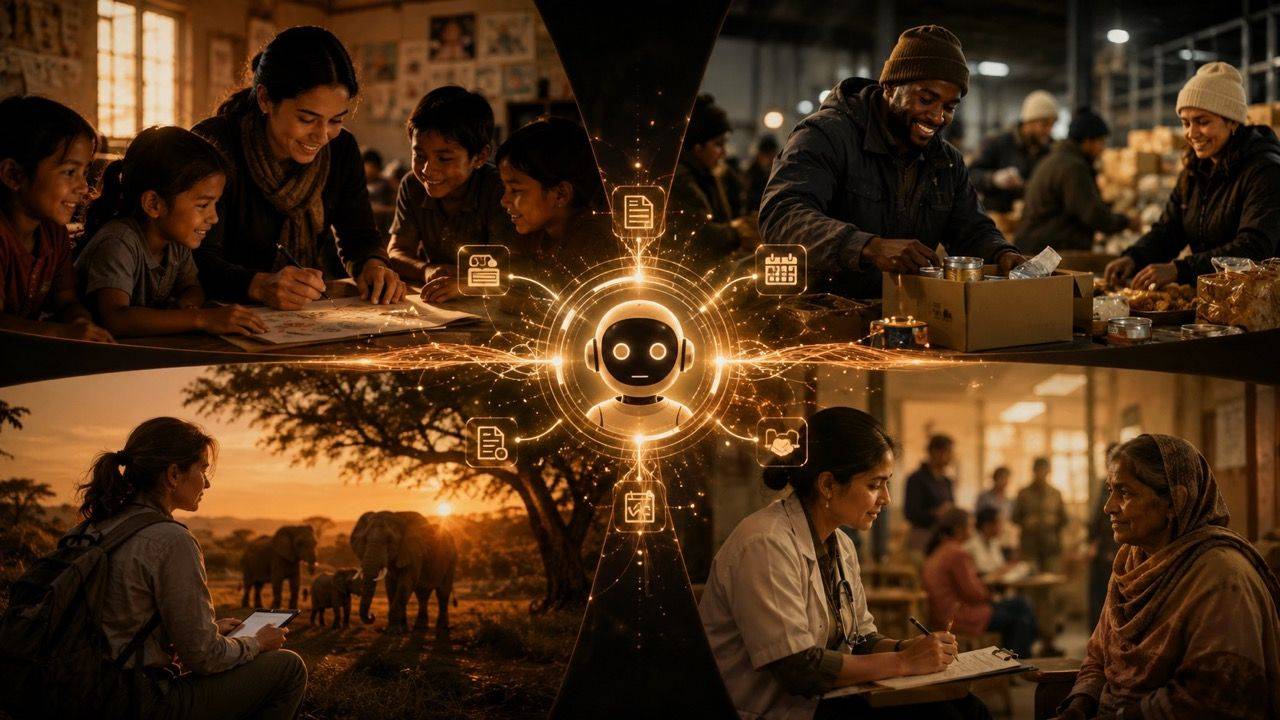 Nonprofit teams using an AI operations assistant across education, conservation, and community services