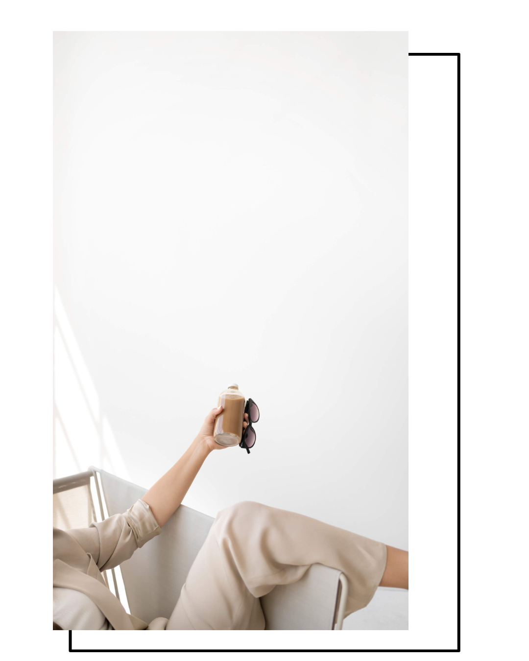 woman on a chair holding a drink and sunglasses relaxed because she has decided to join the homeschooling email newsletter
