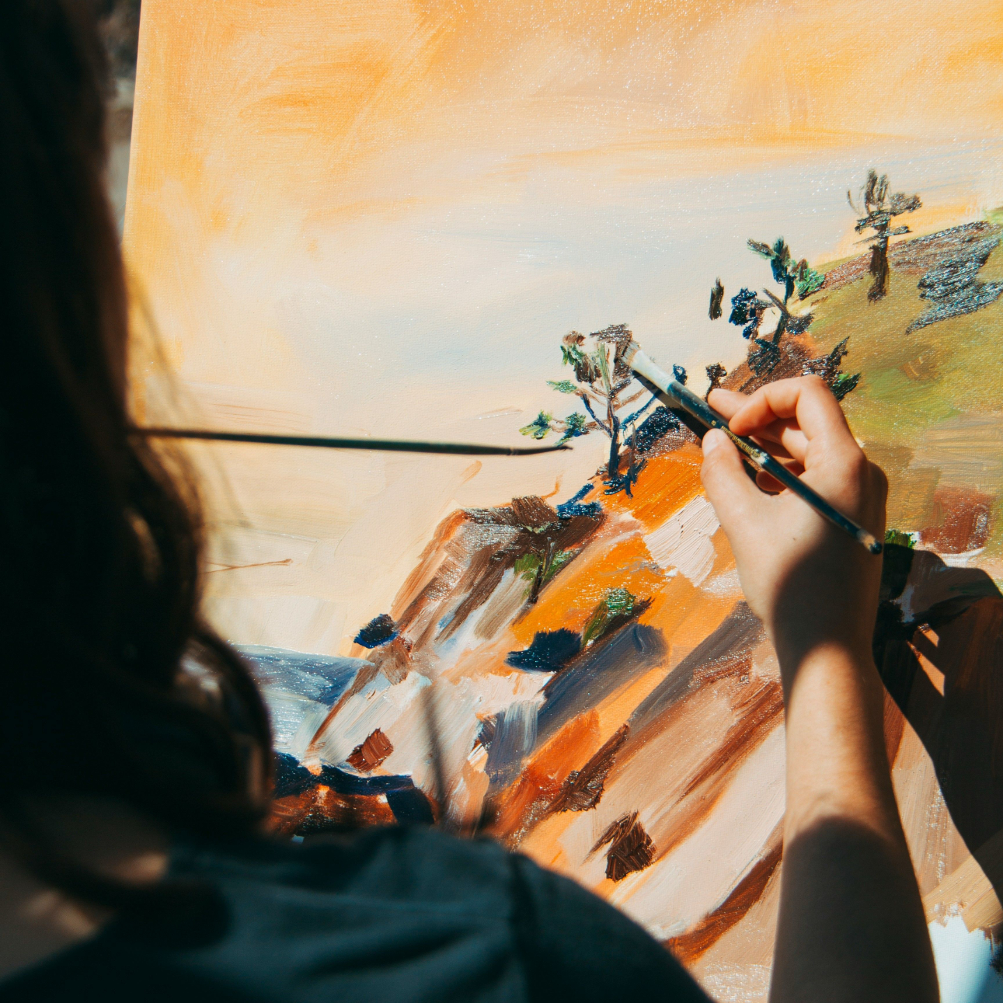 Woman painting Australian landscape Art and Creative Projects Category Icon