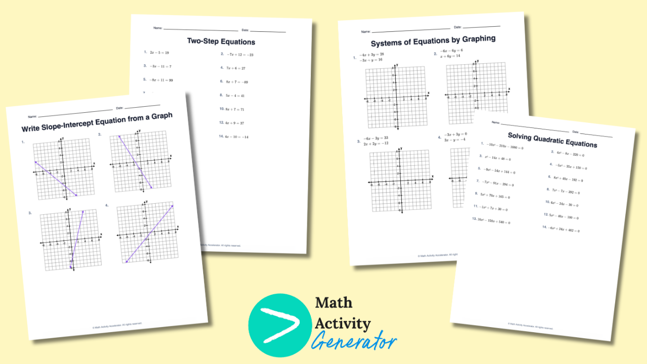 math review activities blog post graphic