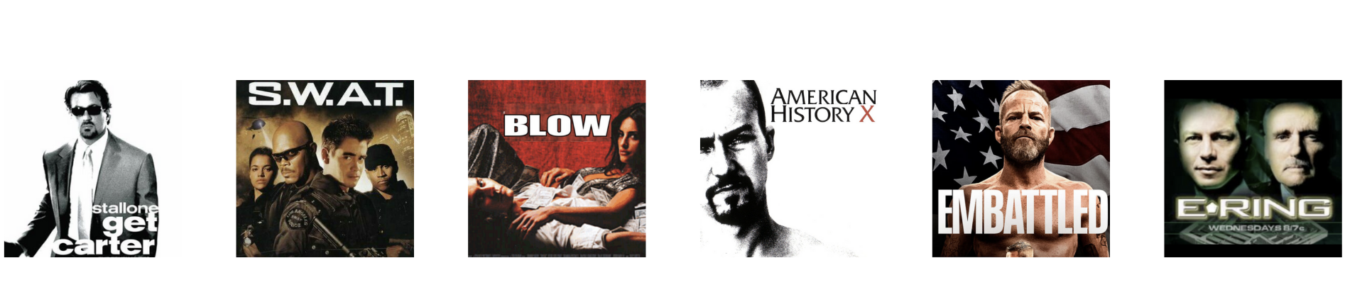 Various Movies Written by David McKenna (Get Carter, S.W.A.T., Blow, American History X, Embattled, E-Ring)