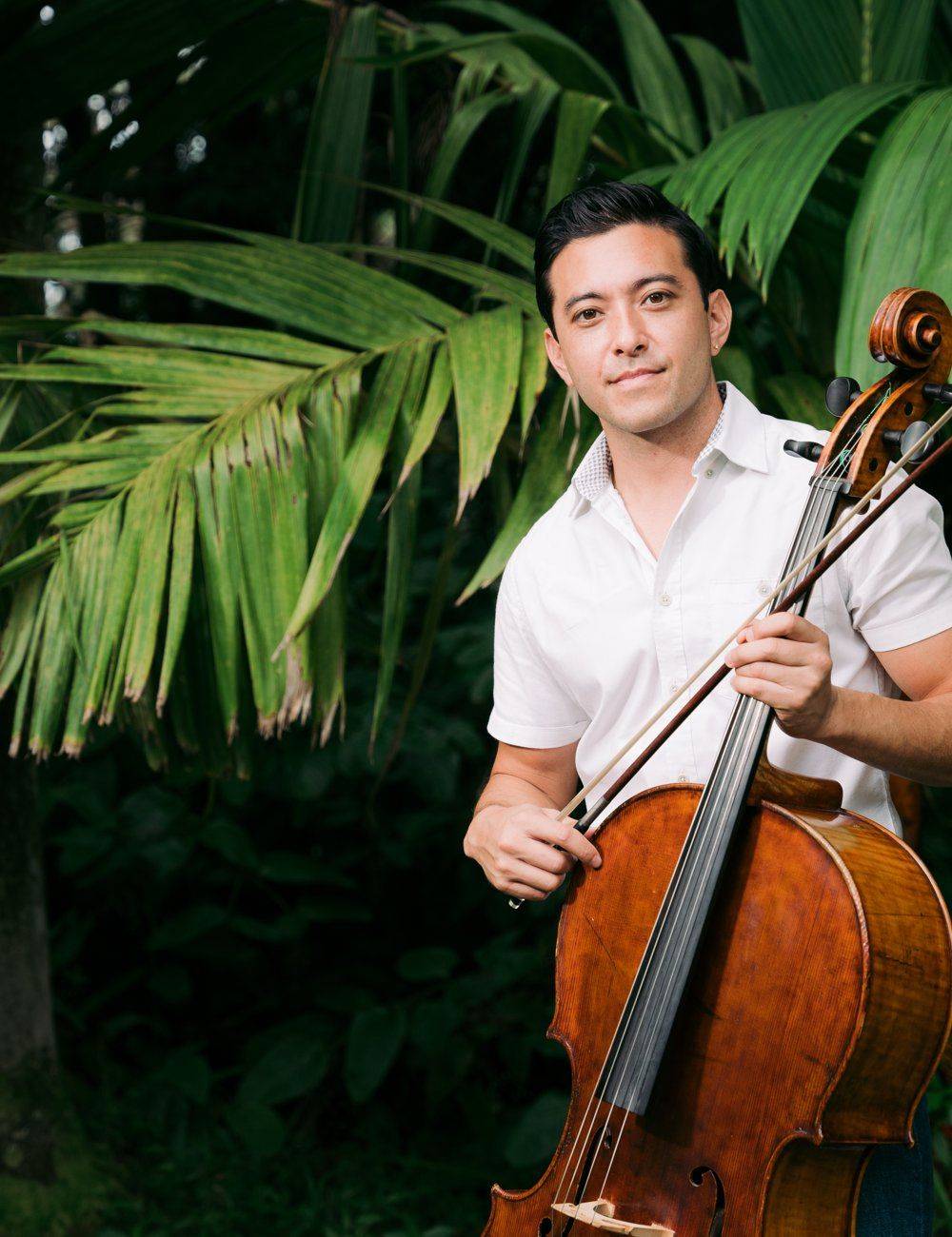 Josh Nakazawa with his cello