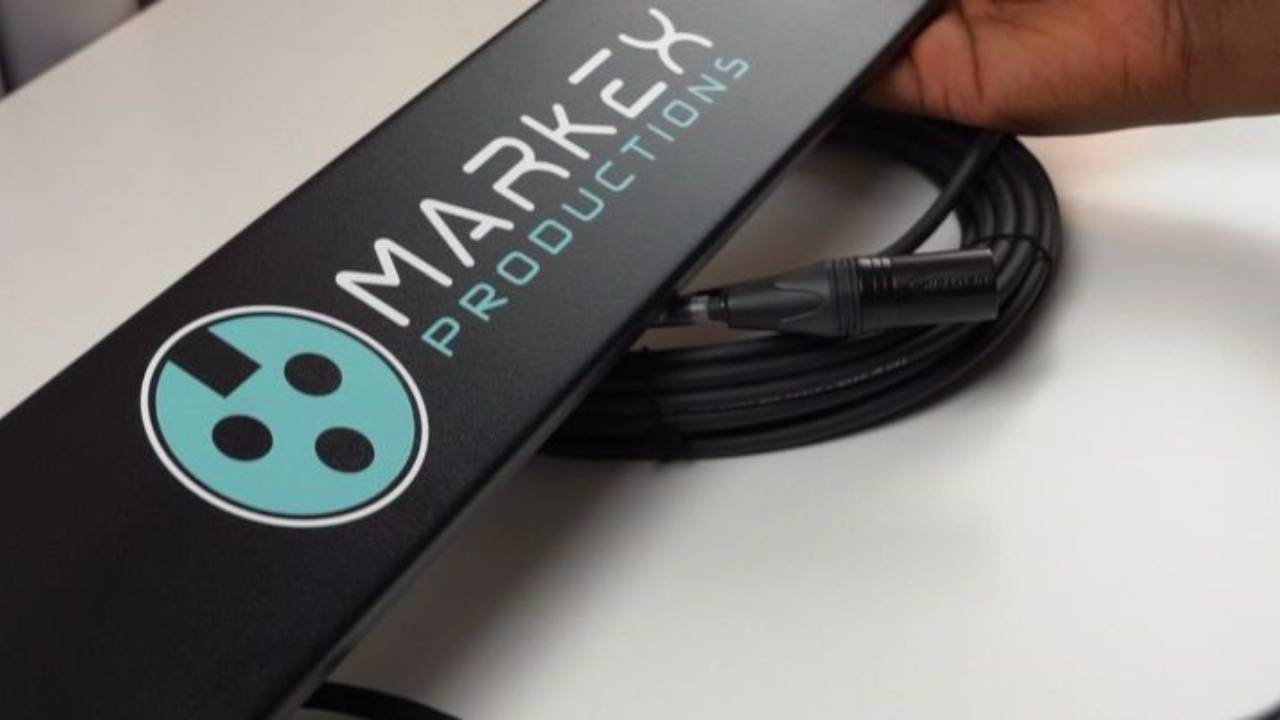 My custom Markex Productions rack panel and live sound cabling