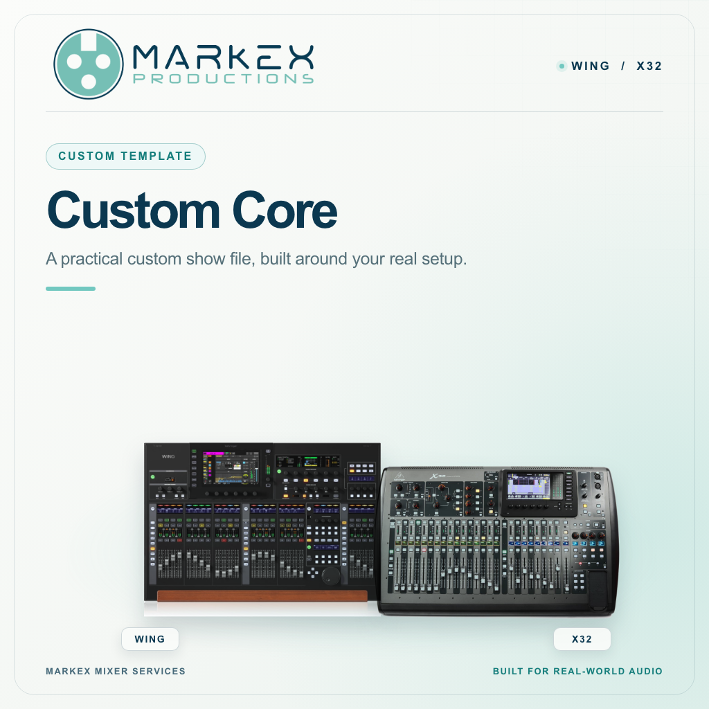 Custom WING and X32 template services from Markex Productions