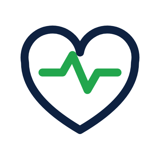 Heart and pulse icon for healthcare organizations