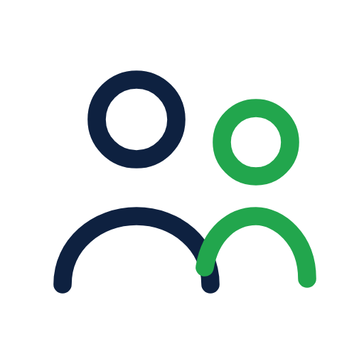 Rising line and network icon for brokers, consultants and captives