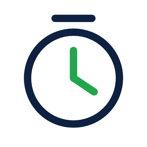 Time clock icon for hourly workforces