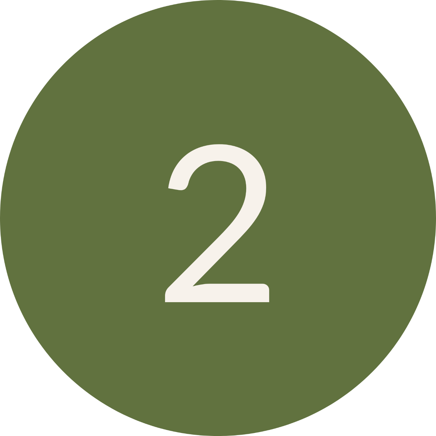 A number two within a green circle, indicating the second step.