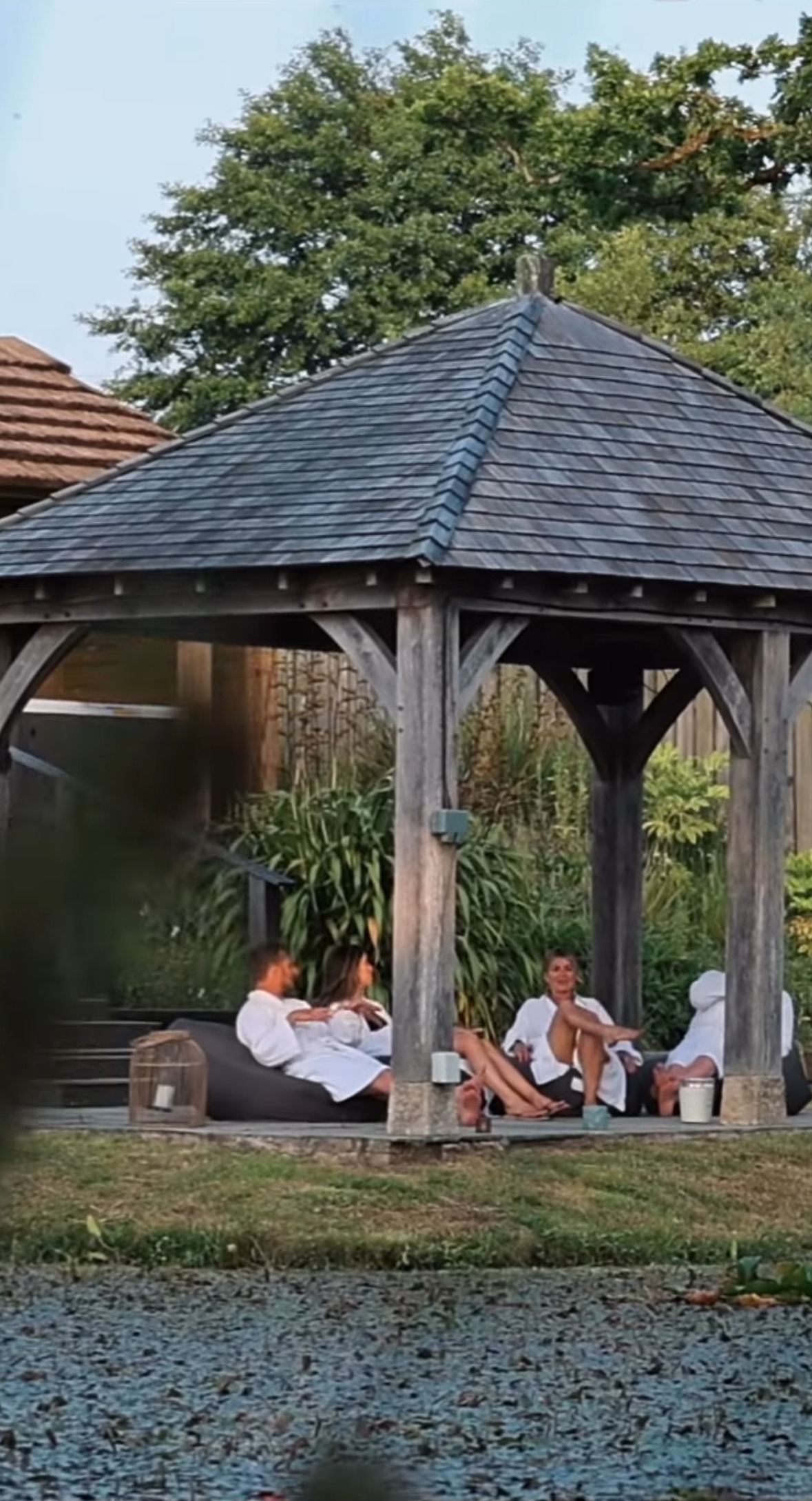Relaxing in the gazebo
