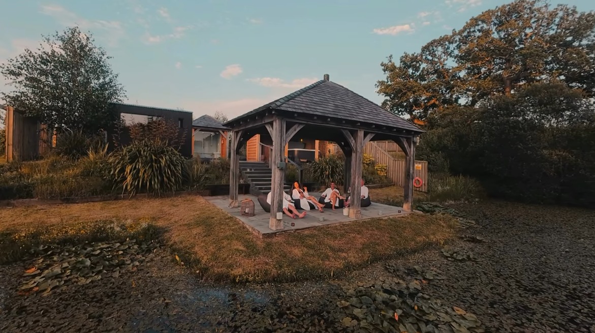 The gazebo by the pond