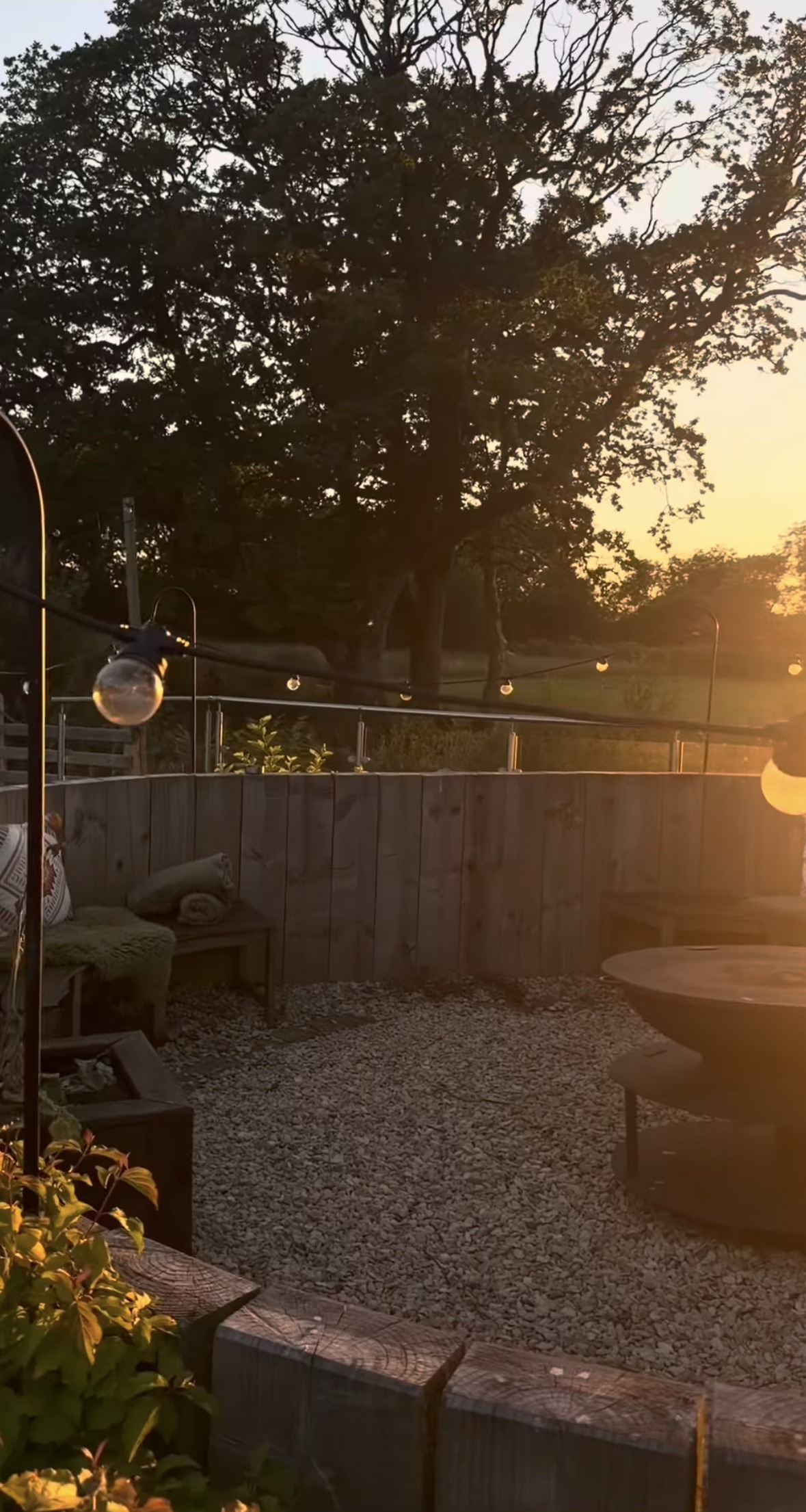 The fire pit at sunset
