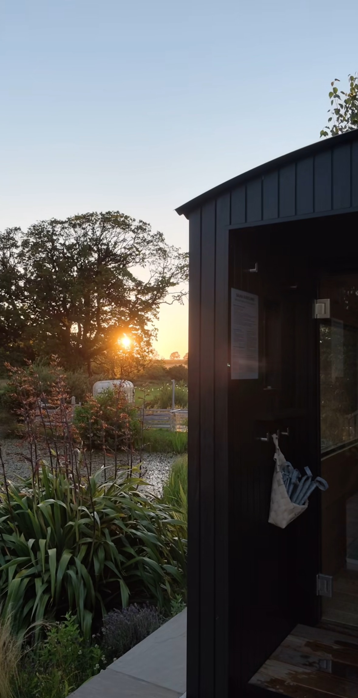 The sauna at sunset