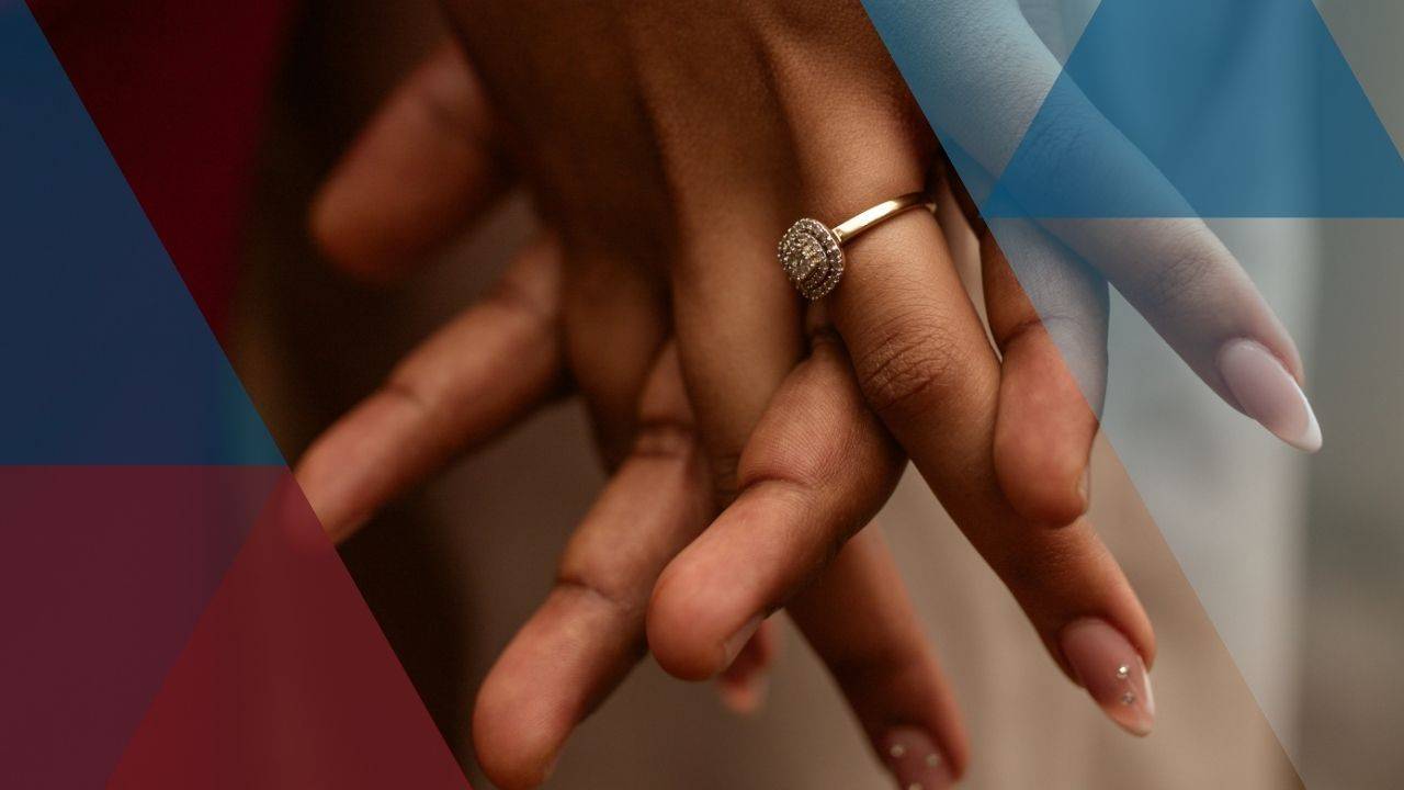 Couple holding hands
