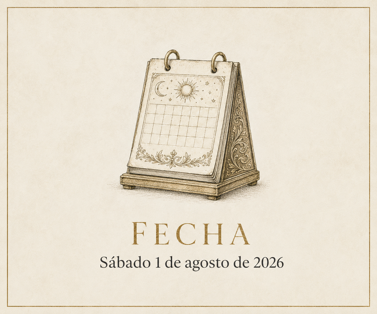 Almanaque antiguo con la fecha sábado 1 de agosto de 2026