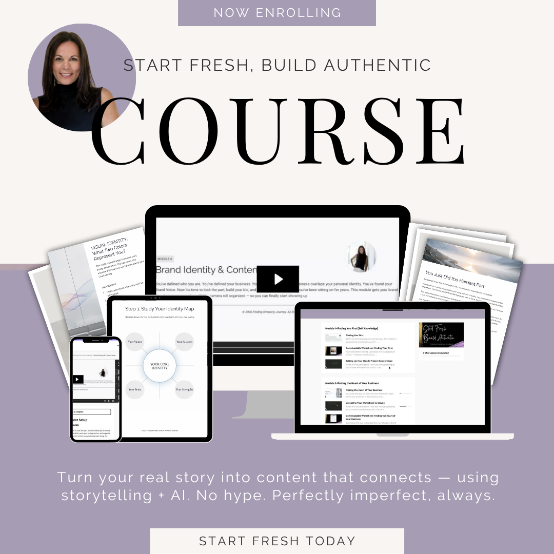 Start Fresh, Build Authentic course shown across laptop, phone and tablet