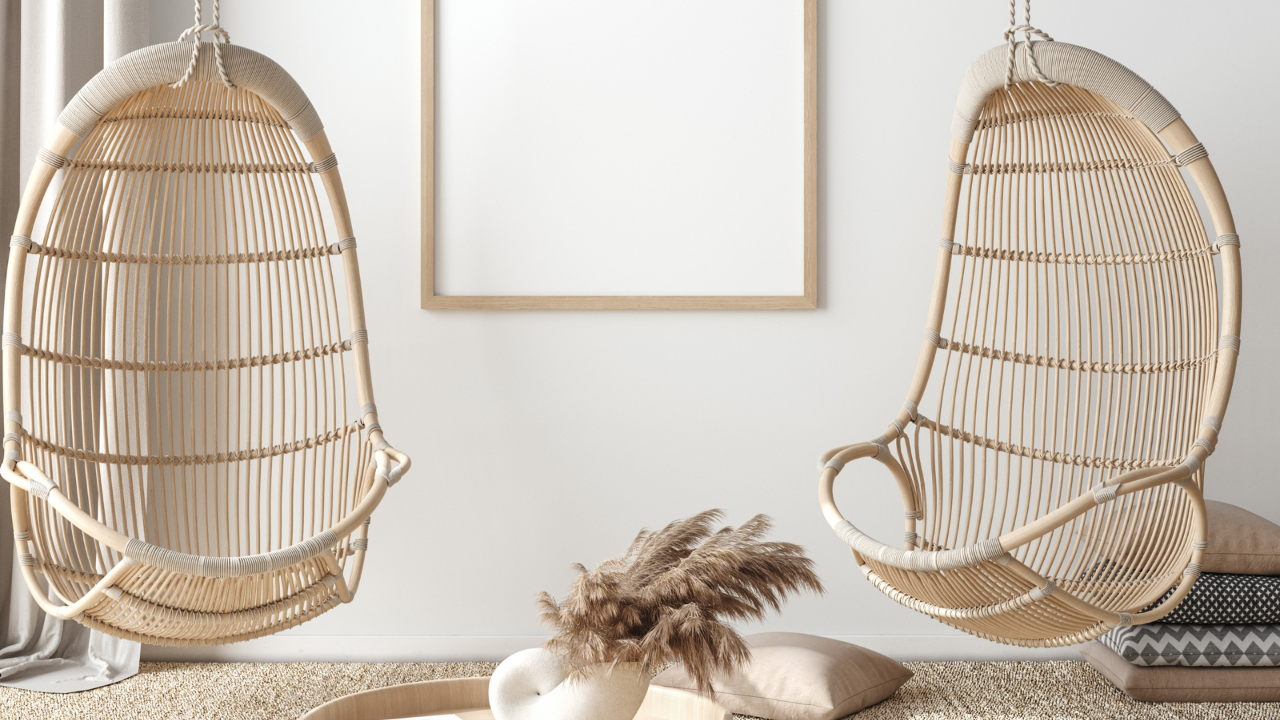 Two natural rattan chairs creating a warm and welcoming space