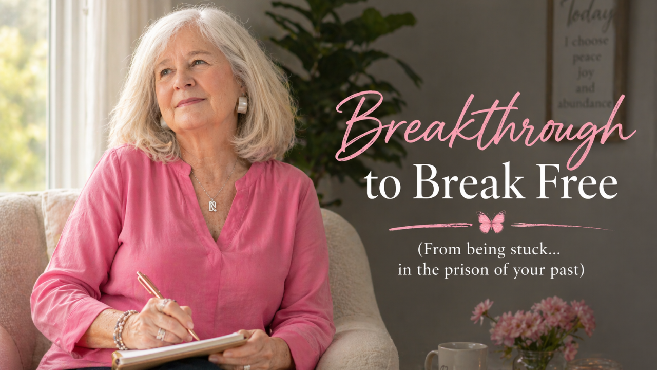 Woman breaking free from old patterns and stepping toward light, symbolizing emotional freedom and breakthrough with Lisa Morgan Coaching