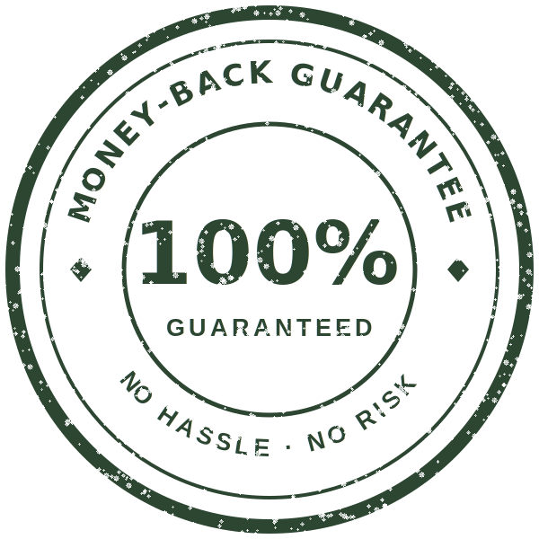 100% money-back guarantee stamp