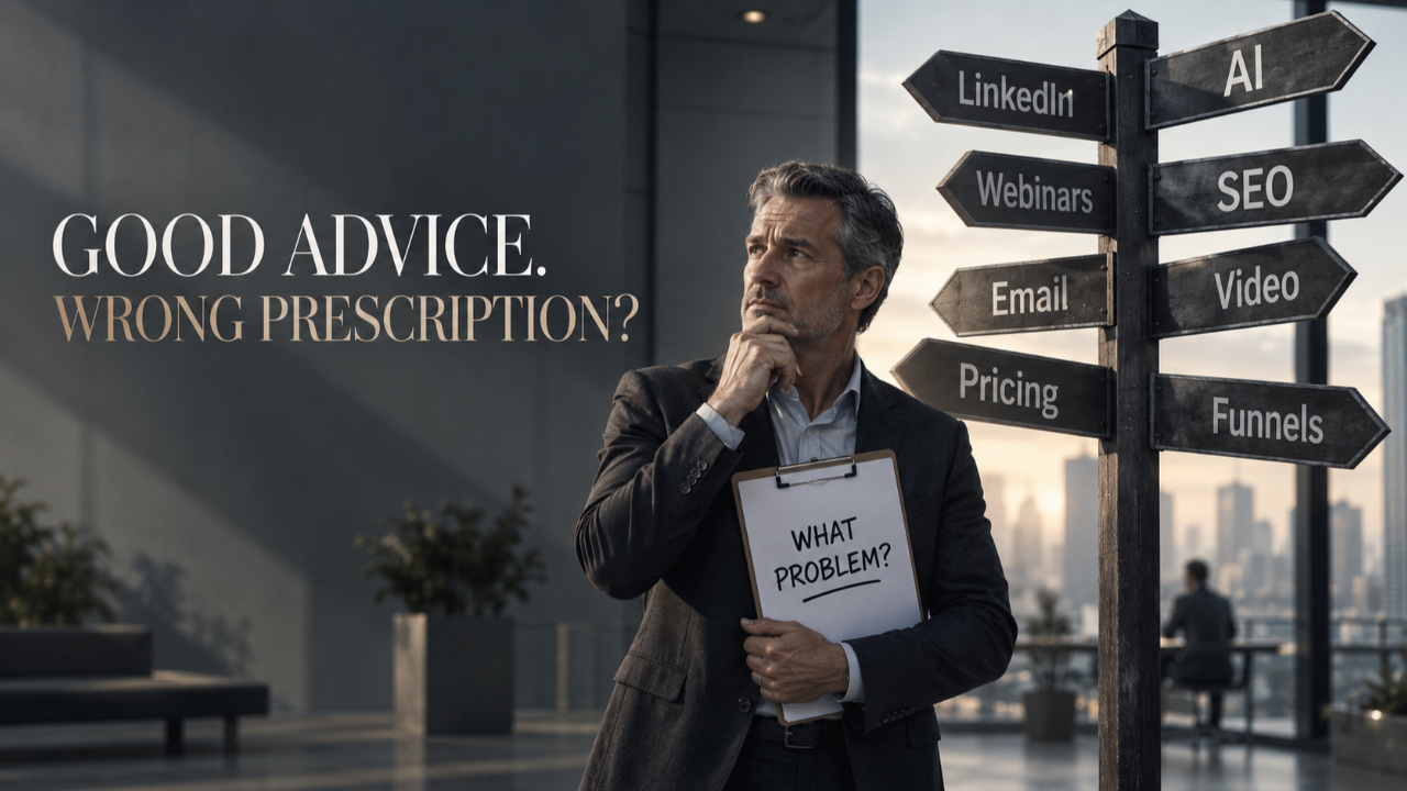 Solopreneurs have more business advice than ever. The advantage is no longer finding another tactic. It’s diagnosing which advice actually fits the problem you have.