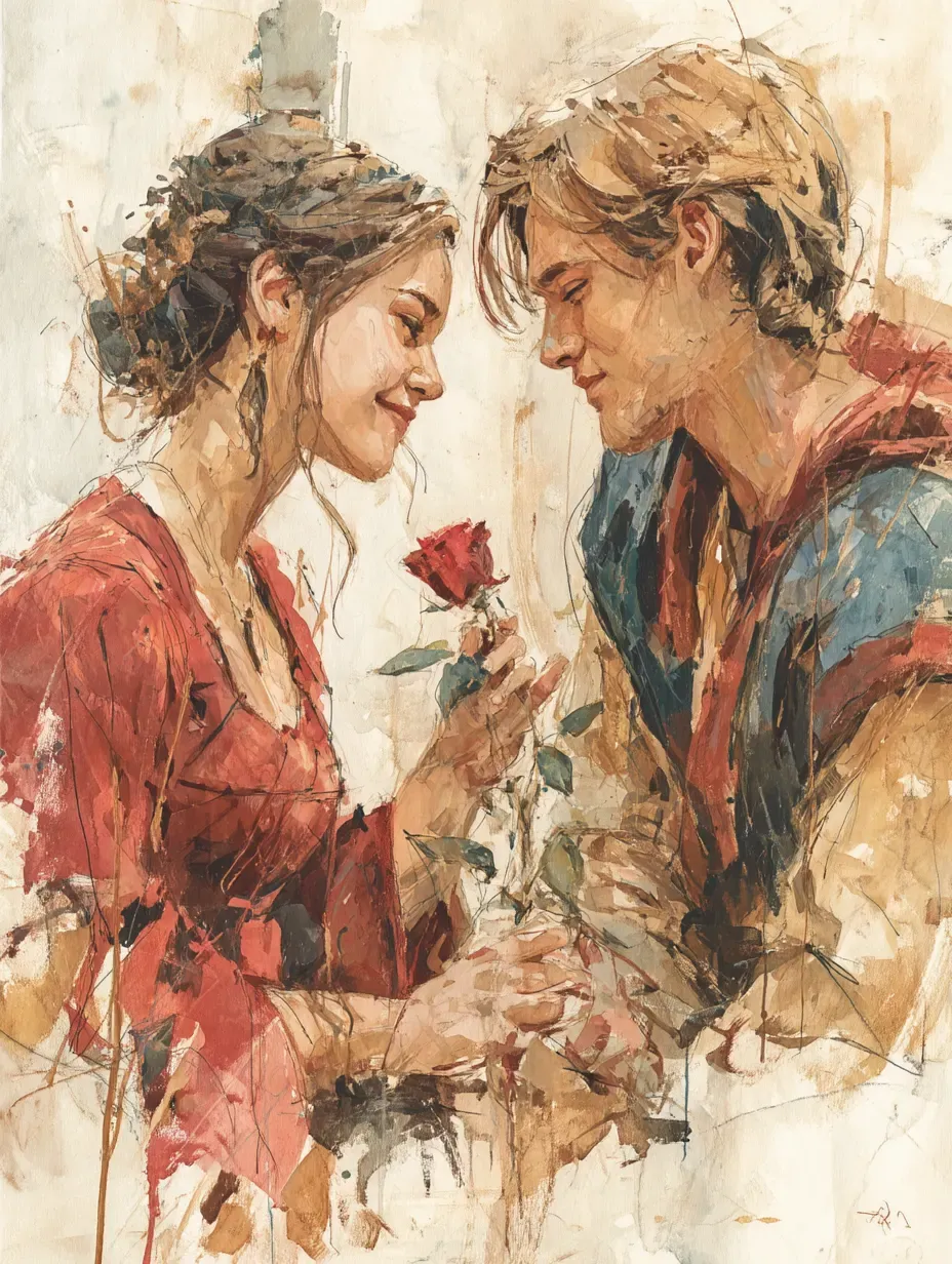 Romantic Adventures shop exterior watercolor texture